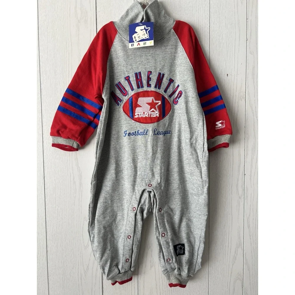 NEW Vintage 90s Starter Football Baby One Piece Suit Romper 24 Months Cotton NWT
